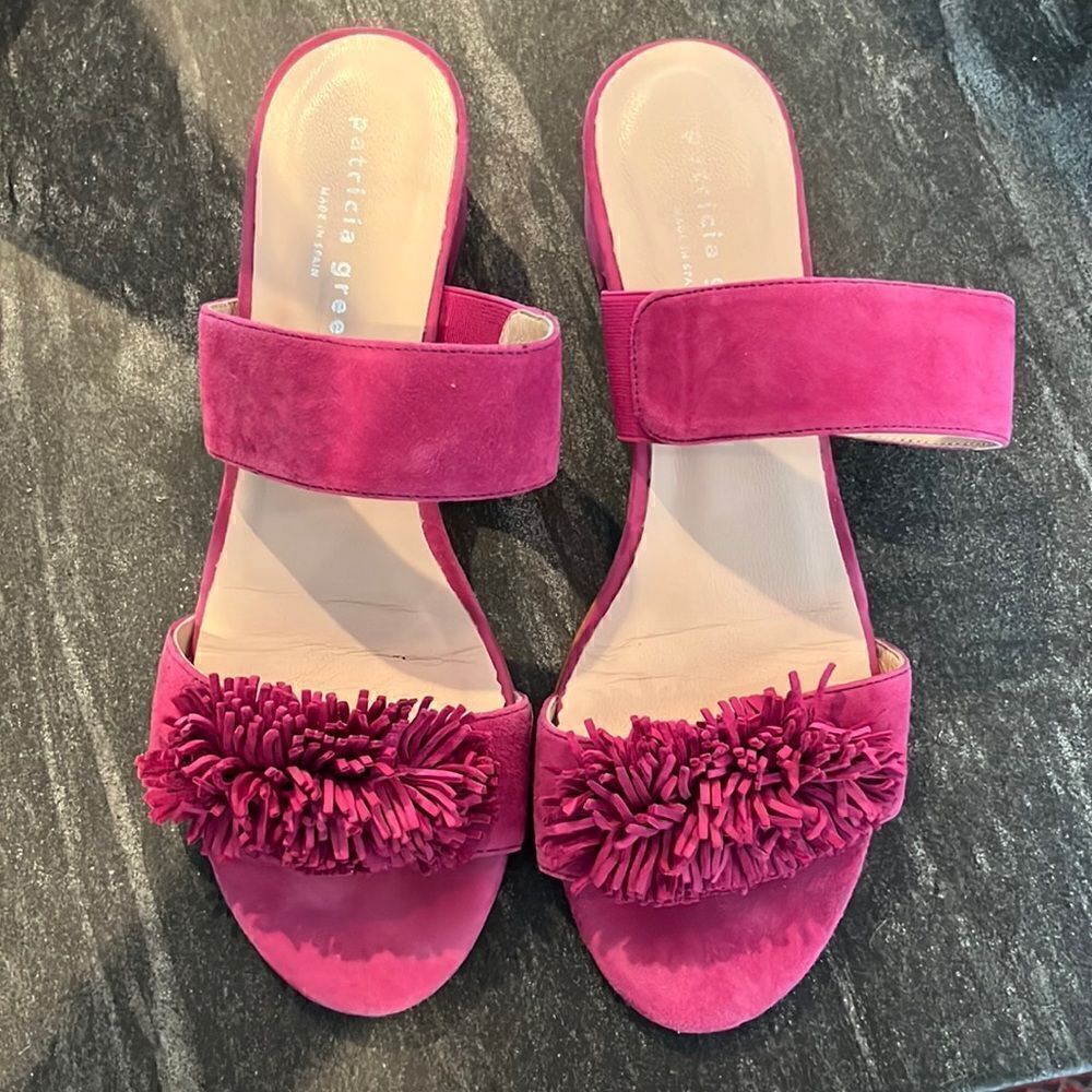 Patricia Green Pink Suede Sandals